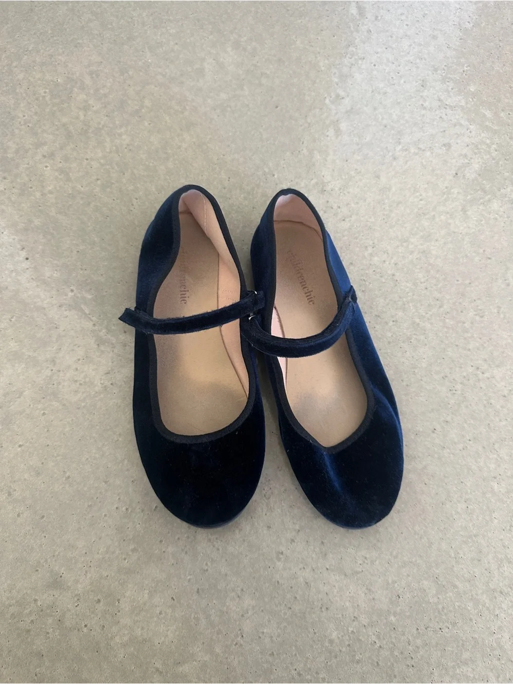 ChildrenChic Navy Velvet Mary Jane Flats — children size 38 / US 6